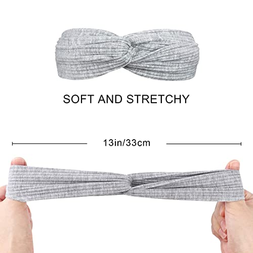 DRESHOW 20 Pack Boho Headbands for Women Vintage Cross Elastic Head Wrap Hair Accessories