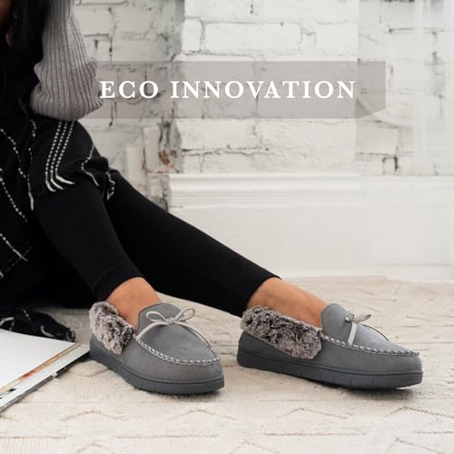 isotoner Women's Microsuede Moccasin Slippers Non-Slip, Indoor/Outdoor, Memory Foam, Machine Washable4