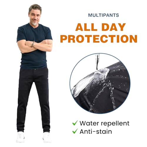 MultiPants-High Stretch Multi-Pocket Durable Work Cargo Pants, RelaxedLightweight Outdoor Elasticity Hiking Sweatpants3