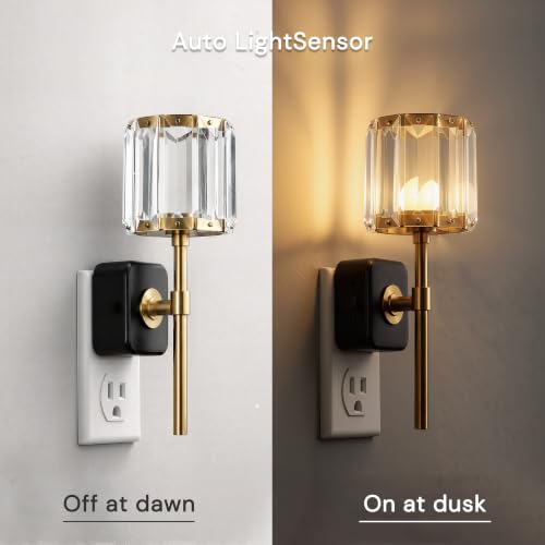 Image of L LOHAS LED Night Lights Plug into Wall,Crystal Acrylic Cylinder Nightlight