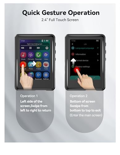 Tokemisc S7-32GB-BT-US Mp3 Player With Bluetooth 5.3, Full Touch Screen Mp3 Mp4 Music Player Built-In Speaker,Fm Radio,Voice Recorder,Ebook,Support 256Gb Tf Card,Shuffle. Earphones Included thumb #5