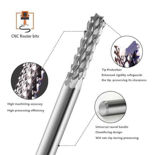 Image of Carbide End Mills CNC Router Bits for Engraving and Milling.5 Pcs D1x38mm