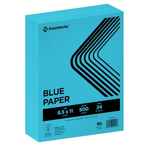Papier coloré bleu vif PrintWorks 21,6x27,9 cm 89g pour loisirs créatifs