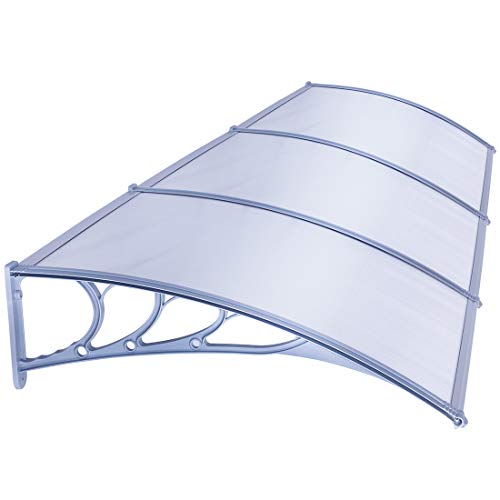VIVOHOME Polycarbonate Window Door Awning Canopy Grey 40 Inch x 120 Inch