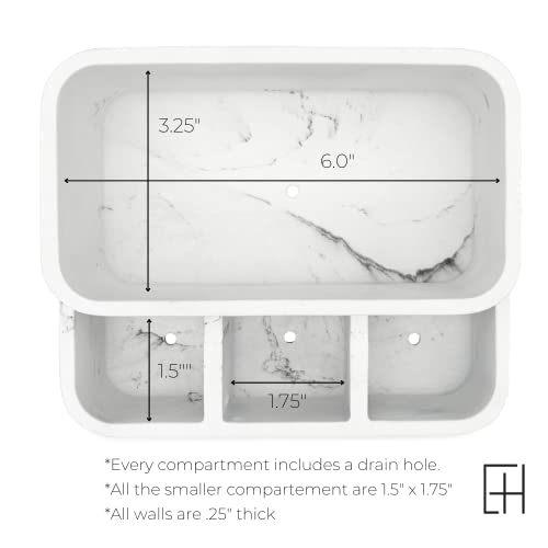 Essentra Home White Marble Toothbrush Holder And Bathroom Organizer – Keeps Your Bathroom Counter Organized And In Style. #TOP4