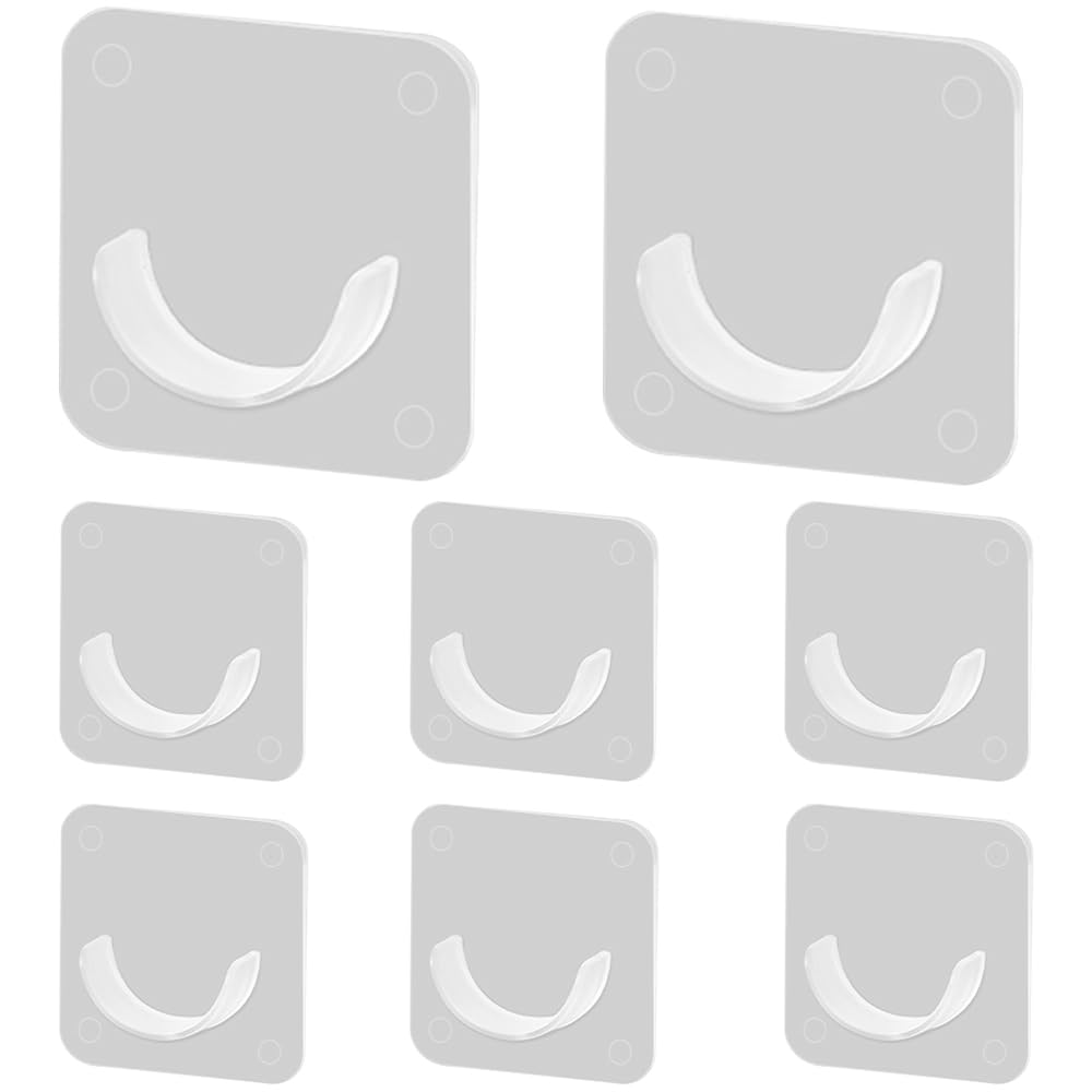 8Pcs Adhesive Shower Rod Holders, Transparent Shower Curtain Rod Holder, Tension Curtain Rod Bracket No Drilling for Windows, Wall