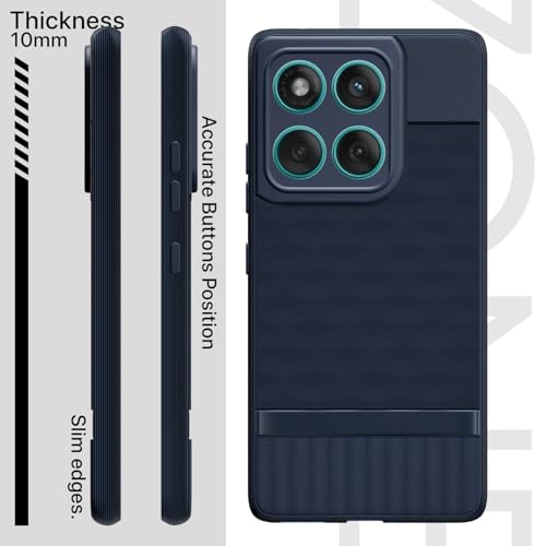Image of Pikkme Back Cover for Motorola Moto Edge 60 5G / Motorola Moto Edge 60 Fusion 5G Soft Grip 3D Hexa Cube Texture Silicone Bumper Case (Blue)