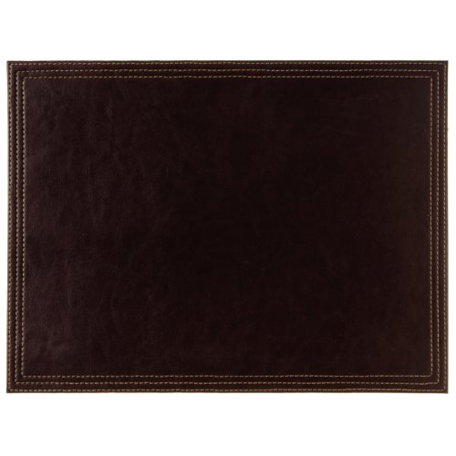 Olympia Faux Leather Large Placemat - Brown, Rectangular, Heat Resistant and Easy to Clean CE298, 400x 300mm