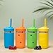 Elk and Friends Adult & Kid's Reusable Silicone Straws with Stopper for 12oz, 14oz & 16oz Mason Jars or Tumblers | Pack of 8 Straws | 7.9