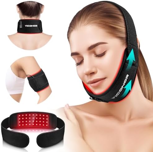 Viconor - Red light therapy for neck, near infrared light therapy belt, portable infrared neck wrap with timer