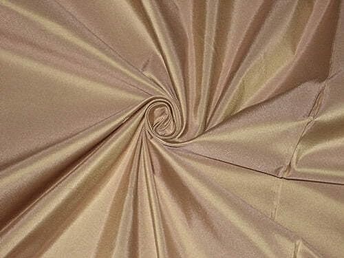 Tissu taffetas soie saumon vert pour robe de soirée chic