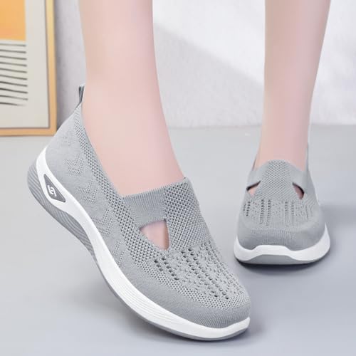 Women's Orthopedic Shoes Woven Wide Arch Support Slip-On Orthowalk Sneakers Casual Breathable Soft Anti-Skid Sports Footwear3
