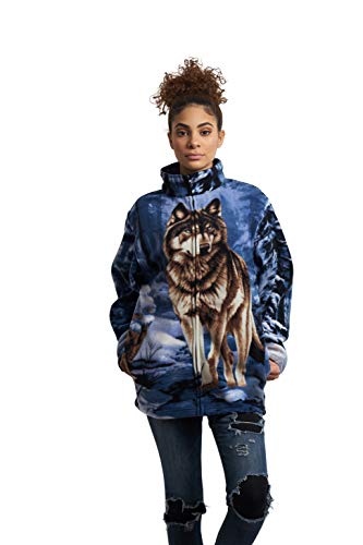 Men's Women's Sweater Jacket Full Zip Fleece Animal Wildlife Sweatshirt Wildkind2