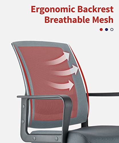 Clatina Waiting And Guest Chairs For Conference Room With Lumbar Support And Mid Back Mesh Space Air Grid Series Gray 2 Pack #TOP2
