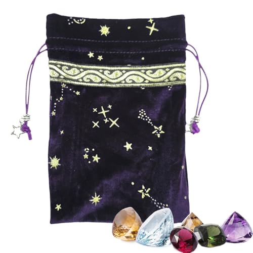 Bolsa para dados de Tarot - Bolsa para guardar tarjetas del tarot de la constelación - Bolsa para tarjetas de tarot 13 x 18 cm bolsa para dados porta tarjetas del tarot bolsas para joyas bolsas con C
