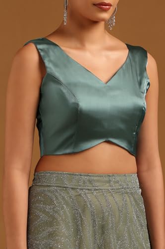 Image of Soch Womens V-Neck Tissue Princess Line Padded Sleeveless Blouse