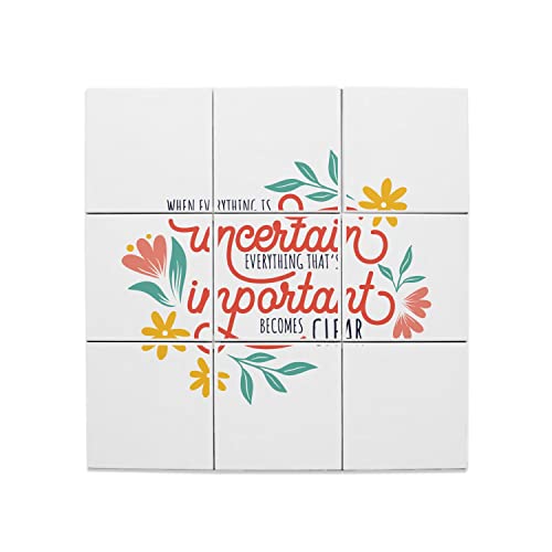 Carreaux Céramique Décoratif 20x20 cm Lot de 9 Message Bien-être