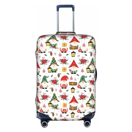 Cute Gnome print Luggage cover, suitcase protector, elasticated protective sleeve, fits 18-32 inch suitcases
