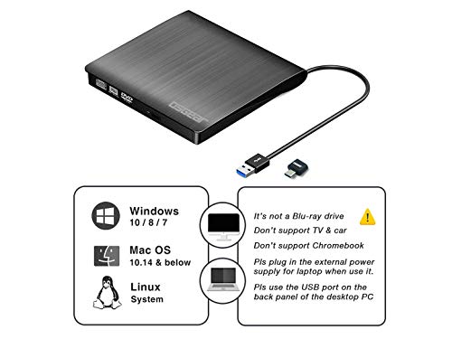 Osgear Usb 3.0 Type C Slim External 3D 6X Blu-Ray Bd Cd Dvd Rw Rom 50Gb 100Gb Disc Writer Burner Drive Windows Mac Laptop Desktop Pc Tray Loading Portable Enclosure Housing Box Copy Duplicate #TOP4
