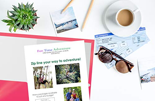 Image of Better Office Products 2 Pocket Glossy Laminated HOT Pink Paper Folders, Letter Size, 25 Pack, Hot Pink Paper Portfolios Box of 25 Hot Pink Folders