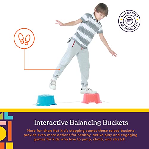 Special Supplies Balance Buckets Stepping Stones for Kids, 8 Pc. Set, Non-Slip Textured Surface and Slip Resistant Floor Rubber Edges, Promote Agility, Strength, Active Play
