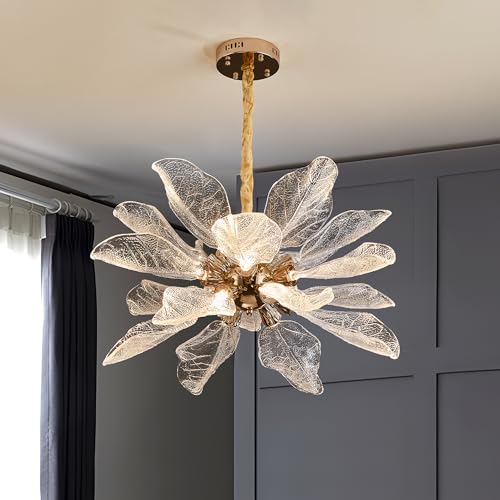 witkey Modern Tree Branch Leaf Chandelier, 18-Light 25.59" Luxury Gold Pendant Lighting, LED 40W 3000K Warm White Chandeliers, Adjustable Height for Living Room, Dining Room, Bedroom, Kitchen Island