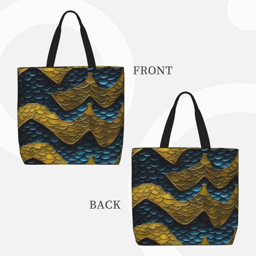 Dragon Scale Print Casual Shoulder Bag Handbag Outdoors Holiday Weekender Travel Shopping3