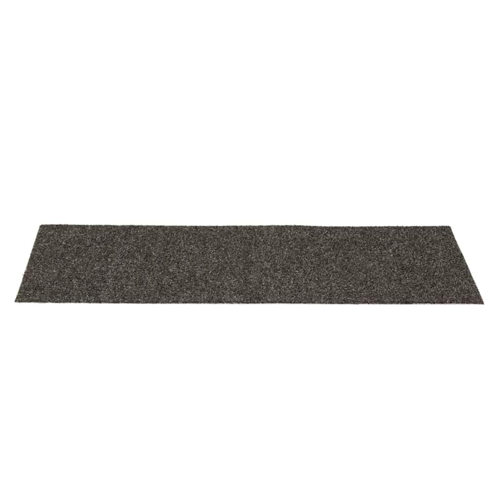 15 STK. Stufenmatten Selbstklebend 60x25 cm Treppenmatten rutschfest Anthrazit Trittschutz Treppenteppich Treppenstufenmatten