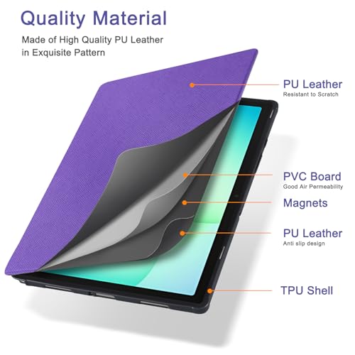 Image of CoBak Case for Samsung Galaxy Tab A11+ Plus 11 inch 2025, Multi-Viewing Angles, All New PU Leather Folio Stand Cover with Auto Sleep Wake Feature for Samsung Galaxy Tab A11+ Tablet 11-inch, Purple