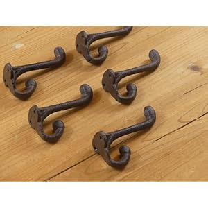 Midwestcrafthouse5rusticcoathookscastironacorn314longhatwallschooltowel Urban Country Home Decor Midwest craft house 5 rustic coat hooks cast iron acorn 3 14 long hat wall school towel urban country home decor