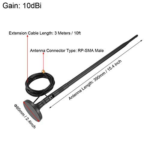 2.4 Ghz Antenna WiFi Connettore SMA Maschio con Base Magnetica, TengKo 10ft / 3M 7dBi Guadagno HD Telecamera di Sicurezza Wireless Video Estensione per CCTV Telecamera di Sicurezza Telecamera IP 2.4 Ghz Antenna WiFi Connettore SMA Maschio con Base Magnetica, TengKo 10ft / 3M 7dBi Guadagno HD Telecamera di Sicurezza Wireless Video Estensione per CCTV Telecamera di Sicurezza Telecamera IP