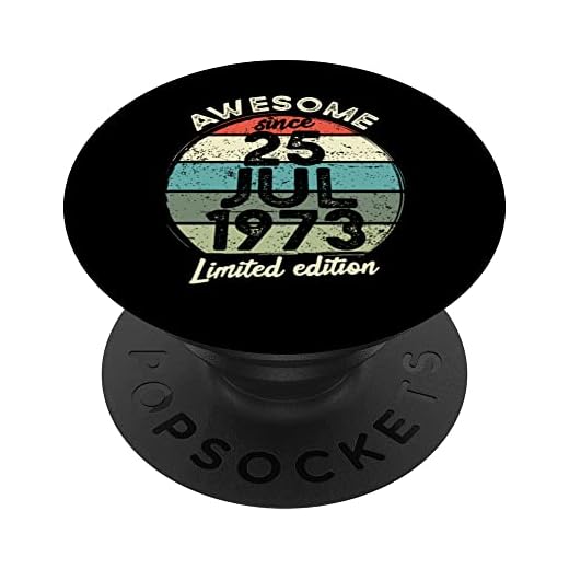 Camiseta de cumpleaños de 50 años, 25 de julio de 1973, 50 cumpleaños PopSockets PopGrip Intercambiable