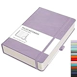 RETTACY Lined Journal Notebook - A5 Note Book Hardcover Thick Notepad 320 Numbered Pages for Writing,100gsm Lined Paper, Leather Hardcover, for Women Men Office School,14.5 x 21cm - Purple - Image 1