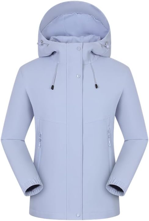 Women's All-Weather Hooded Rain Jacket - Waterproof & Breathable Stretch Hiking Coat