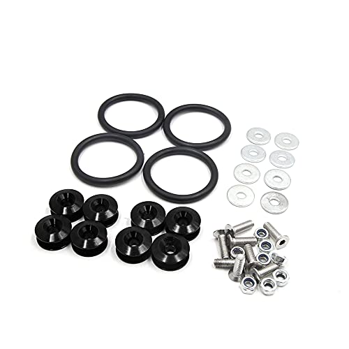 uxcell 8pcs Black Quick Release Bumper Trunk Fender Hatch Lid Fastener Kit for Auto Car