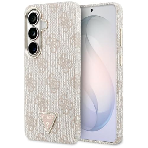 CG MOBILE Guess Coque avec logo triangulaire 4G compatible avec MagSafe pour Samsung Galaxy S26 (rose)
