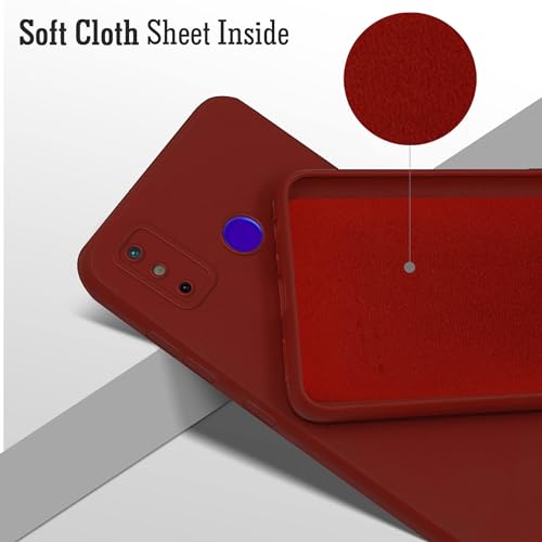 Image of Jkobi Back Cover Case for Tecno Spark Go 2020 | Go 2021 (Matte Silicone with Inside Fiber Cloth |Red)