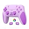 Kamylorus Wireless Controller for PS-5 PC, Hall Effect Controller with Paddles, Dual Vibration, Marco/Turbo Function, 3.5Mm Audio Jack, 6-Axis Motion Control,1000Mah Battery,Speaker,Purple