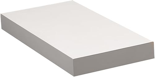Estantes flotantes  2.5 pulgadas de grosor  Fabricado en Estados Unidos  Soporte de madera dura  Unidad completa de estante (blanco puro, 12