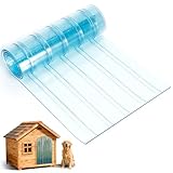 15.7 in x 4.9 ft Dog Door Replacement Flaps, Transparent Vinyl Strips for DIY Doghouse or Cat Door, Weather Resistant, Easy to Cut & Install