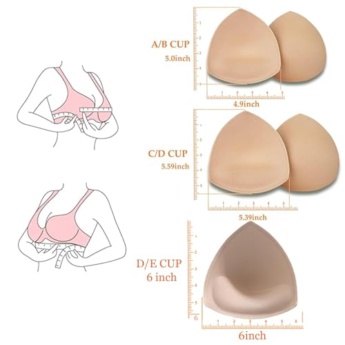 TAOHUA GARDEN 5 Pairs Bra Pads Inserts,Removable,Breathable, Air Cotton,Foam Sponge2