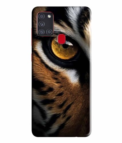 Image of Printed Hard Back Case Cover & Compatible for Samsung Galaxy A21S | Tiger Faces Art (Multicolor) - D1205