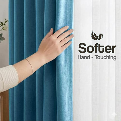 Image of FRESH FROM LOOM Premium 5 ft Window Curtains for Slider Track | Non-Ring Curtains | S-Wave Pleat | Parda | Parda | Light Block Blackout Parde | Breathable Fabric (Sky Blue |5 Feet Long, Set of 2)