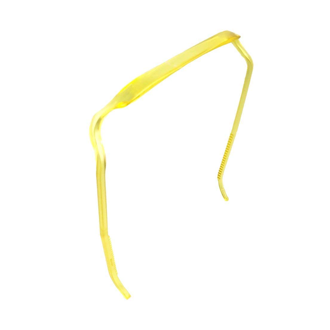 Zazzy Bandz • Translucent Colors • The Redesigned Headband that Fits Like Sunglasses • Get Volume and Style with No Headache (Slim Relaxed Fit, Yellow Translucent)
