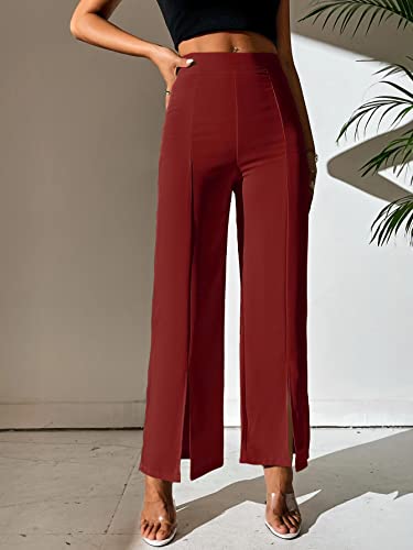 Image of Shasmi Women's Dress Pants Stretchy Work Slacks Business Casual Office Bootcut Leg Elastic Waist Regular Fit Plazzo Trouser Pant (Pant 65)