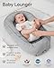 Baby Lounger, Adjustable Baby Lounger for Newborn 0-24 Months, Breathable & Soft Infant Lounger,Tummy Time Lounger for Home and Travel,Baby Girls & Boys Babies Stuff, Mother's Day Gift for Her, Grey