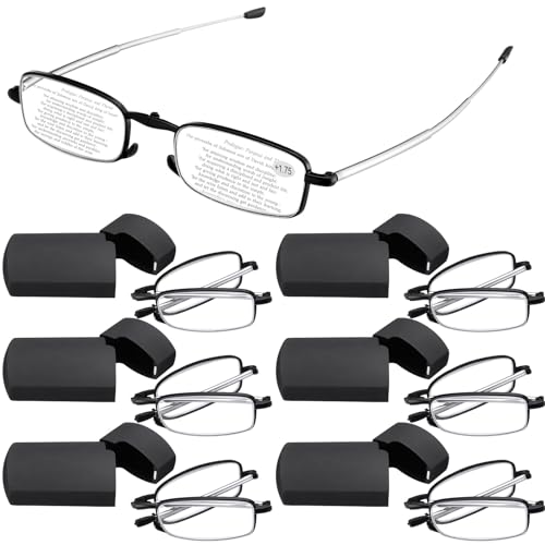 Coume 6 Pack Folding Reading Glasses with Cases
