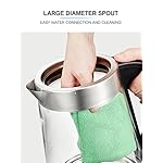 -Kitchen Electric Glass Kettle with Stainless Steel Filter, Inner Lid and Bottom, 1000 W 2 L, Auto Shutoff and Boildry Protection, for Coffee, Tea, Beverages Hot Water/Water Warmer/a - Image 6