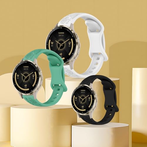 Correa deportiva floral 18mm compatible Garmin silicona miniatura 4