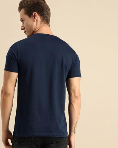 Image of Bewakoof Men's Game Over Printed 100% Cotton T-Shirt - Regular Fit, Round Neck, Half Sleeves